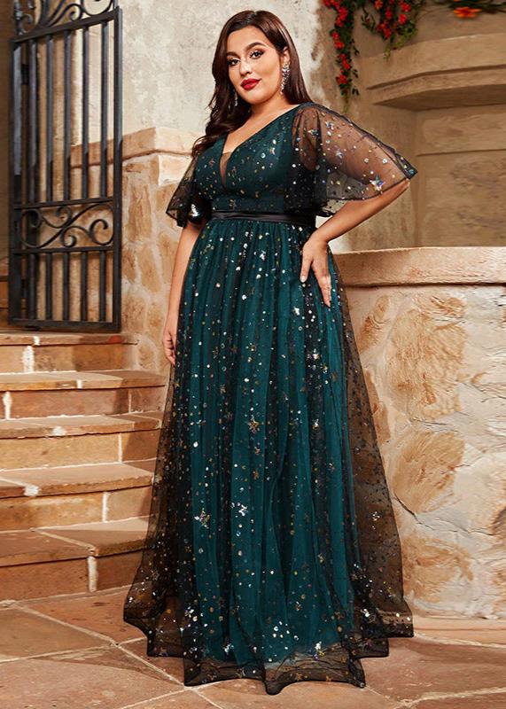 PLus Enchanted Forest Sparkling Evening Dress