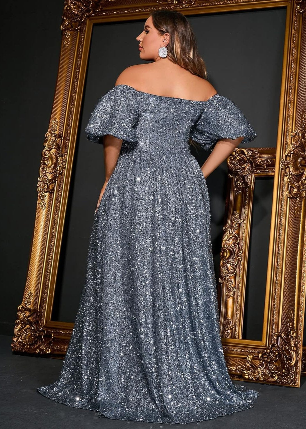 Starry Night Elegance Sparkling PLus Size Gown