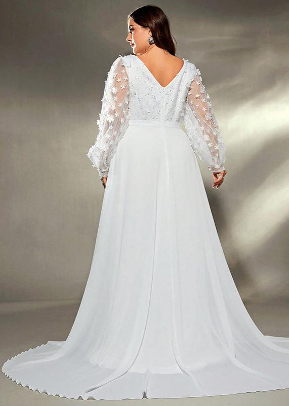 Enchanted Long-Sleeve Plus Size Wedding Dress