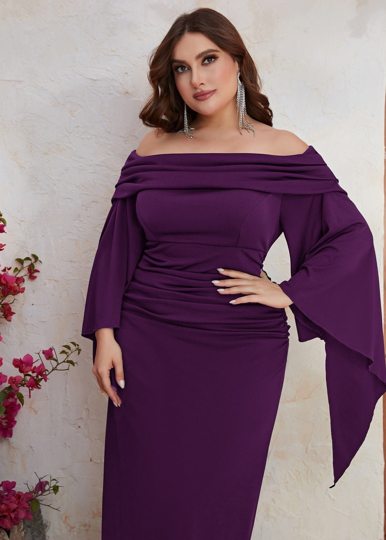 Regal Elegance Off-Shoulder Plus Size Gown