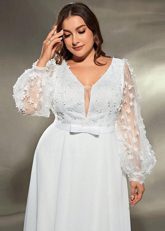 Enchanted Long-Sleeve Plus Size Wedding Dress