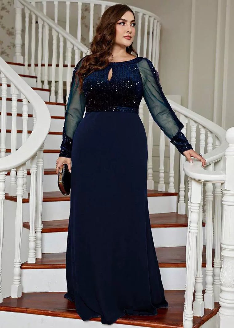 Starlit Sophistication Navy Plus Size Gown