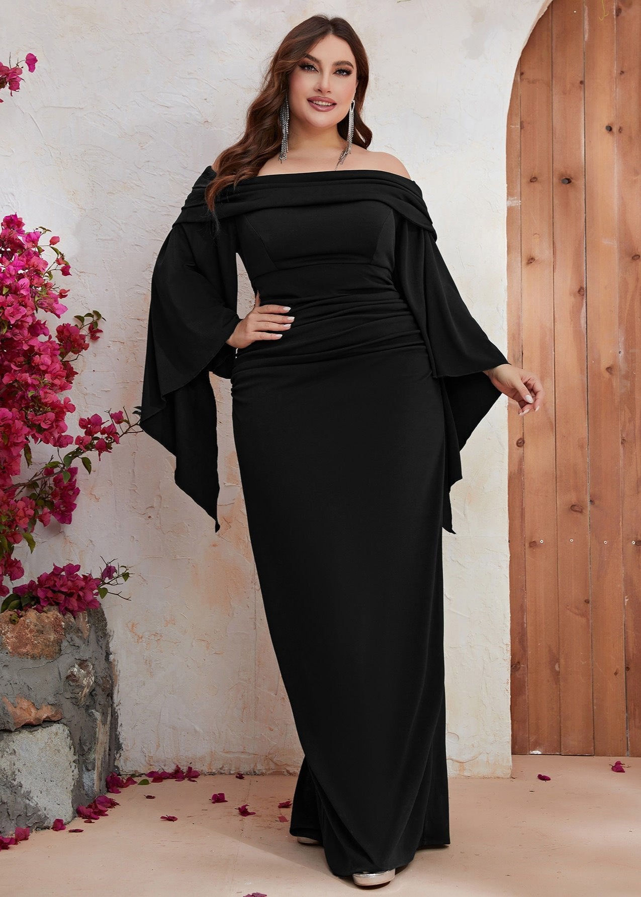 Regal Elegance Off-Shoulder Plus Size Gown