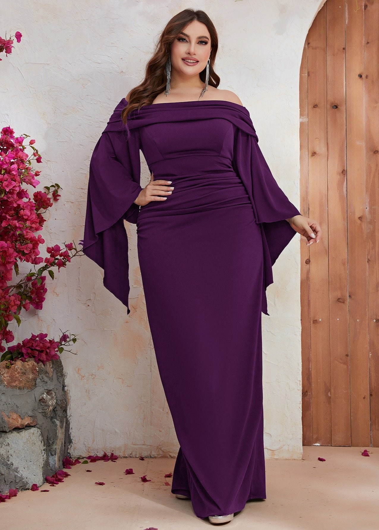 Regal Elegance Off-Shoulder Plus Size Gown