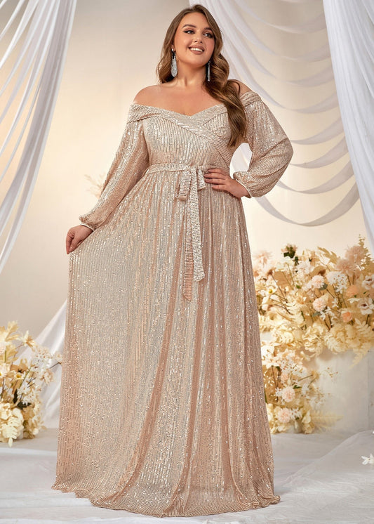 Starry Night Elegance Sequin Off-Shoulder Gown