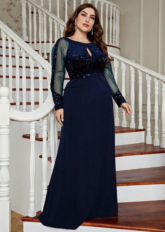 Starlit Sophistication Navy Plus Size Gown