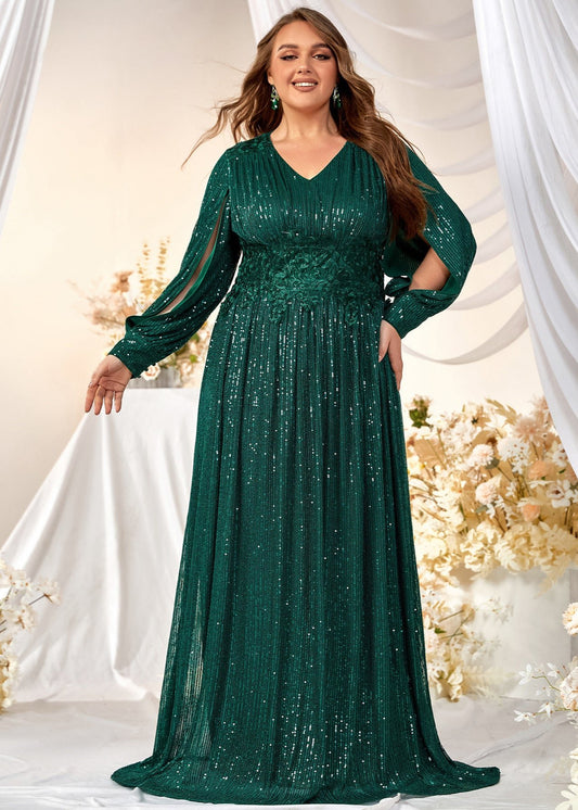 Enchanted Emerald Plus Size Evening Gown